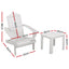 Gardeon 2PC Adirondack Outdoor Table and Chair Wooden Beach Chair Patio Furniture White