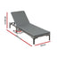 Gardeon 2PC Sun Lounger PE Rattan Recliners with Cup Holder Cushion Rain Cover