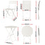 Gardeon 3PC Outdoor Bistro Set Steel Table and Chairs Patio Furniture White