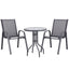 Gardeon 3PC Outdoor Bistro Set Table and Chairs Stackable Patio Furniture Grey