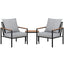 Gardeon 3PC Outdoor Furniture Bistro Set Lounge Setting Chairs Table Patio Black
