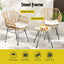 Gardeon 3PC Outdoor Furniture Bistro Set Lounge Setting Table Chairs Cushion Patio Grey