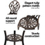 Gardeon 3PC Outdoor Setting Bistro Set Chairs Table Cast Aluminum Patio Furniture Tulip Bronze