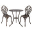 Gardeon 3PC Outdoor Setting Bistro Set Chairs Table Cast Aluminum Patio Furniture Tulip Bronze