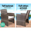 Gardeon 4 PCS Outdoor Sofa Set Rattan Chair Table Setting Garden Furniture Grey