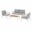 Gardeon 4-Piece Outdoor Sofa Set Aluminum Frame table and Chairs White