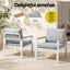 Gardeon 4-Piece Outdoor Sofa Set Aluminum Frame table and Chairs White