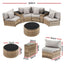Gardeon 4 Seater Outdoor Sofa Set 7PCS Table Chair Brown Rattan Patio Furniture
