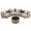 Gardeon 4 Seater Outdoor Sofa Set 7PCS Table Chair Brown Rattan Patio Furniture