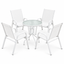 Gardeon 5PC Bistro Set Outdoor Table and Chairs Stackable Patio Furniture White