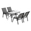 Gardeon 5PC Outdoor Dining Set Table and Chairs Patio Furniture Bistro Set Garden Grey