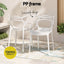 Gardeon 5PCS Outdoor Dining Set Table and Chairs Garden Patio Furniture Entwine White
