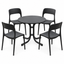 Gardeon 5PCS Outdoor Dining Set Table and Chairs Patio Furniture Garden Black