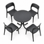 Gardeon 5PCS Outdoor Dining Set Table and Chairs Patio Furniture Garden Black