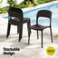 Gardeon 5PCS Outdoor Dining Set Table and Chairs Patio Furniture Garden Black