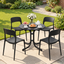 Gardeon 5PCS Outdoor Dining Set Table and Chairs Patio Furniture Garden Black