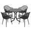 Gardeon 5PCS Outdoor Dining Set Table and Chairs Patio Furniture Garden Diamond Black
