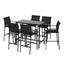 Gardeon 7PCS Outdoor Bar Set Stools Dining Chairs Table Patio Steel Bistro Set Black