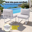Gardeon 8 Seater Outdoor Dining Sofa Set with WPC Side Tables Patio Furniture White