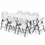 Gardeon 9PCS Outdoor Dining Set 180CM Folding Table and Chairs Patio Furniture White