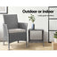 Gardeon Coffee Side Table Wicker Desk Rattan Outdoor Furniture Garden Grey
