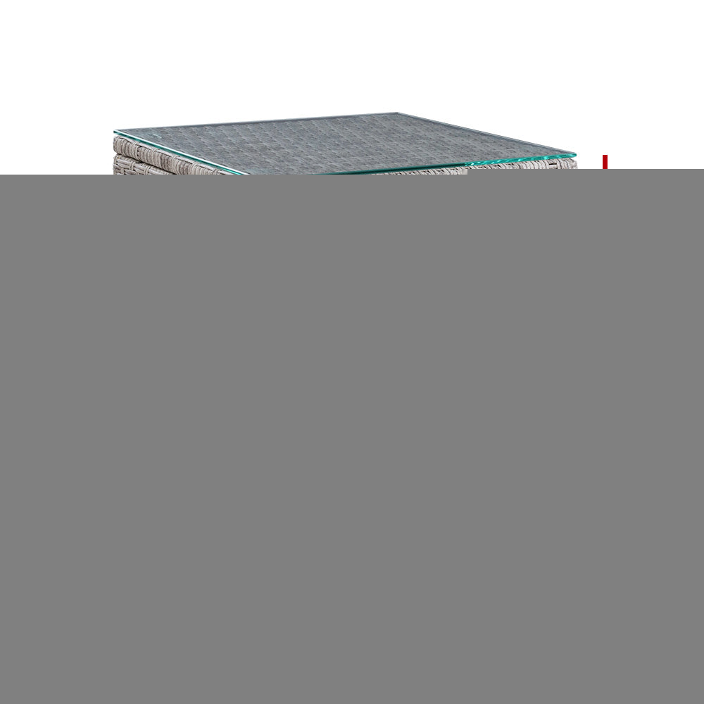 Gardeon Coffee Side Table Wicker Desk Rattan Outdoor Furniture Garden Grey