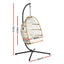 Gardeon Foldable Outdoor Swing Chair with Stand Cushion Rattan Patio Furniture