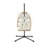 Gardeon Foldable Outdoor Swing Chair with Stand Cushion Rattan Patio Furniture