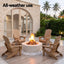 Gardeon Folding Sun Lounger Adirondack Chair Outdoor Lounge Setting HDPE Recliner Footrest Khaki