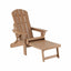 Gardeon Folding Sun Lounger Adirondack Chair Outdoor Lounge Setting HDPE Recliner Footrest Khaki