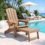 Gardeon Folding Sun Lounger Adirondack Chair Outdoor Lounge Setting HDPE Recliner Footrest Khaki