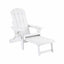 Gardeon Folding Sun Lounger Adirondack Chair Outdoor Lounge Setting HDPE Recliner Footrest White
