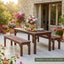 Gardeon Garden Benches Garden Seating Backless Timber Seat 120cm Brown