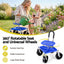 Gardeon Garden Cart Seat Rolling Stool 360 Swivel Height Adjustable Heavy Duty Blue
