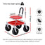 Gardeon Garden Cart Seat Rolling Stool 360 Swivel Height Adjustable Heavy Duty Red