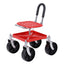 Gardeon Garden Cart Seat Rolling Stool 360 Swivel Height Adjustable Heavy Duty Red