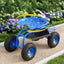 Gardeon Garden Seat with Wheels 360 Swivel Adjustable Height Rolling Stool 150kg