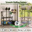 Gardeon Garden Tool Organizer Rack 16 Slots Rolling Garage Storage with Hooks