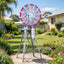 Gardeon Garden Windmill Metal Weather Station with Rain Gauge 122cm Silver