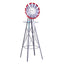 Gardeon Garden Windmill Metal Weather Station with Rain Gauge 182cm Silver
