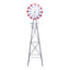 Gardeon Garden Windmill Metal Weather Station with Rain Gauge 243cm Silver