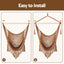 Gardeon Hammock Chair Camping Hanging Chair with Spreader Bar Tassels Brown