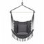 Gardeon Hammock Chair Camping Macrame Hanging Swing Cushions Metal Bar Grey