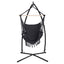 Gardeon Hammock Chair with Steel Stand Hanging Outdoor Tassel Grey