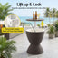 Gardeon Outdoor Bar Table Portable Ice Bucket Cooler 30L Adjustable Top Brown