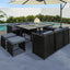 Gardeon Outdoor Dining Set 11 Piece Wicker Table Chairs Setting Black