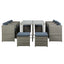 Gardeon Outdoor Dining Set 11 Piece Wicker Table Chairs Setting Grey