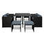 Gardeon Outdoor Dining Set 9 Piece Wicker Table Chairs Setting Black