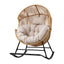 Gardeon Outdoor Egg Rocking Chair Rattan Lounger with Thick Cushion Patio Furniture Natural