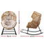 Gardeon Outdoor Egg Rocking Chair Rattan Lounger with Thick Cushion Patio Furniture Natural